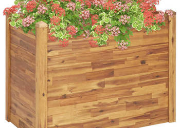 Podwyższona donica ogrodowa, 110x60x84 cm, lite drewno akacjowe（SKU:46579）