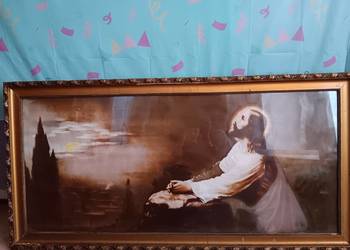 Jezus w Ogrójcu zabytkowa,pozłacana rama⁰