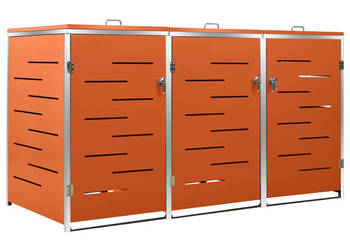 Osłona na 3 kosze na śmieci 207x775x1125 cm stal nierdzewna WM-149564