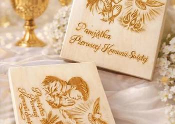 Pamiątka Pierwszej Komunii Świętej – skrzynka z grawerem