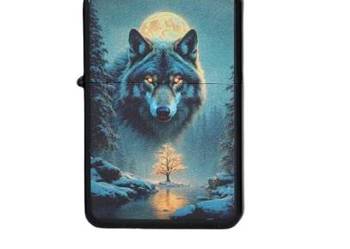 Zapalniczka Benzynowa z Nadrukiem Mistyczny wilk z czerwonymi oczami