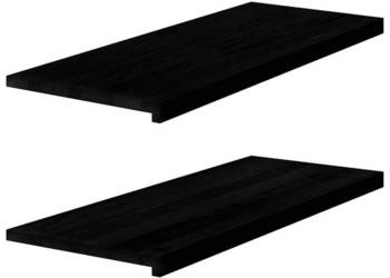 Parapety 2 szt. ciemnobrązowy 100x40x2 cm lite drewno dębowe WM-4009200