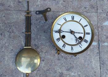 169 Zestaw mechanizm starego zegara ściennego tarcza 14,5cm