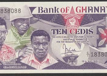 Ghana 10 cedis 1984  - stan bankowy UNC
