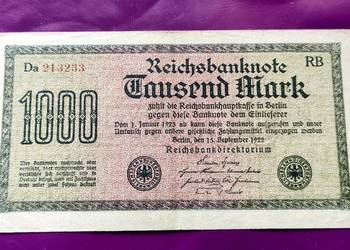Banknot Niemcy 1000 Mark 1922 - Rzadkość / Ładny