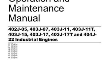Perkins 402J-05 403J-07 403J-11 403J-11T instrukcja obsługi