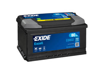 Akumulator 80Ah 700A Exide Excell  EB802 EN PRAWY PLUS