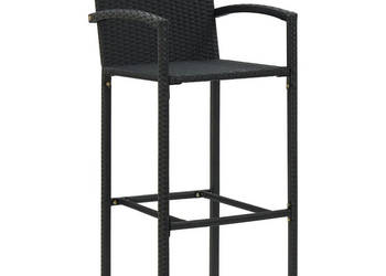 5-cz. zestaw mebli barowych z podłokietnikami czarny rattan PE WM-3064811