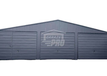 Garaż blaszany 9x6  antracyt 3x brama uchylna   GP134