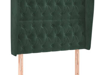Zagłówek uszak ciemnozielony 93x23x118/128 cm aksamit WM-3118331