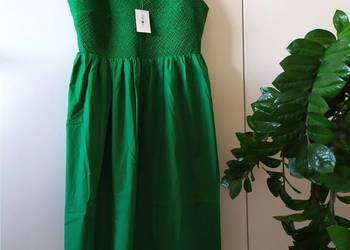 Sukienka zielona midi H&M bawełniana 44 46 xxl xxxl