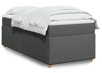 Łóżko kontynentalne z materacem ciemnoszara tkanina 90x190 cm WM-3285339