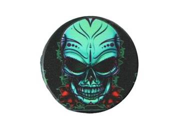 Metalowy Młynek do Tytoniu Suszu Czarny z Szczerzącą się Zieloną Czachą