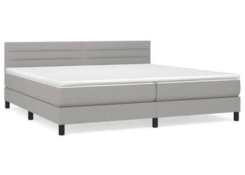 Łóżko kontynentalne z materacem jasnoszare tkanina 200x200 cm WM-3140161