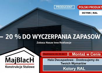 Otwarty Garaż Blaszany Grafit |Wiata|Hala bez bram|Magazyn – Maj-Blach