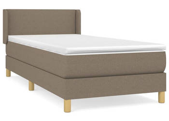 Łóżko kontynentalne z materacem taupe tkanina 80x200 cm WM-3130069
