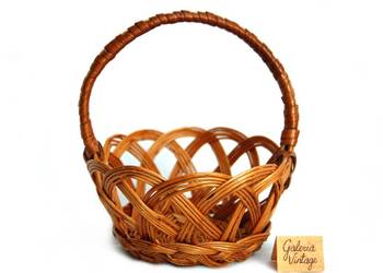 Koszyk, okrągły koszyczek wiklinowy, wielkanocny, 13,5 cm