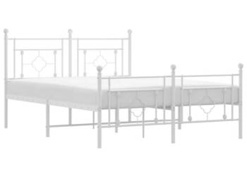 Łóżko Metalowe Białe Rama Łóżka Ze Stelażem Biała 140x200 cm WM-374407