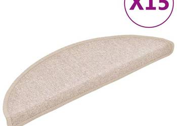 vidaXL Nakładki na schody, 15 szt., 56 x 17 x 3 cm, taupe(SKU:133882）
