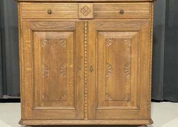 Rzeźbiona komoda w rustykalnym stylu, lity dąb