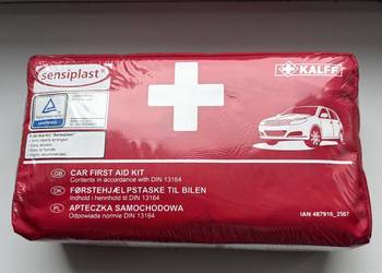 Apteczka Samochodowa Sensiplast z wyposażeniem DIN13164 - ważna do 5 lat