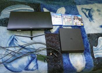 Konsola PlayStation 4 slim okablowanie+ 3 gry