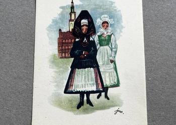 Pocztówka - Stroje ludowe - Poznańskie J. M. Szancer