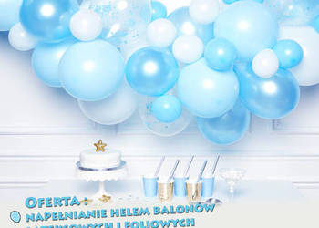 Pompowanie balonów, dekoracje balonowe, ciężki dym
