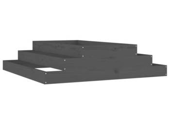 Donica szara 110x110x27 cm lite drewno sosnowe WM-823901
