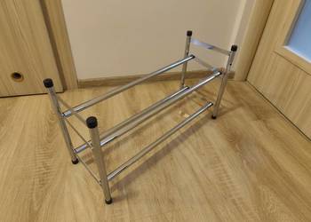 Metalowy stojak na buty półka teleskopowa chrom 2 poziomy Rzeszów