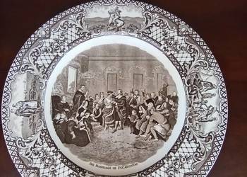 Patera The Mariagge of Pocahontas. Crown Ducal. England Patera The Mariagge of Pocahontas. Crown Ducal. England