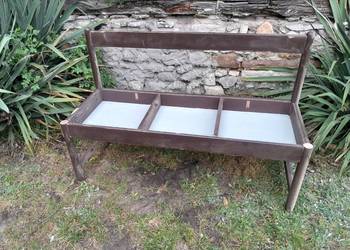 Stara ławka drewniana ze schowkiem zabytek PRL retro vintage