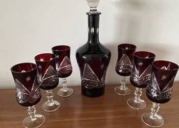 Zestaw karafka i 6 kieliszków Bohemia vintage