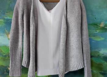 sweter dziergany szydełkowy kardigan narzutka