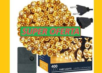 LAMPKI 400LED NA CHOINKĘ ZEW/WEW BIAŁE CIEPŁE 27M