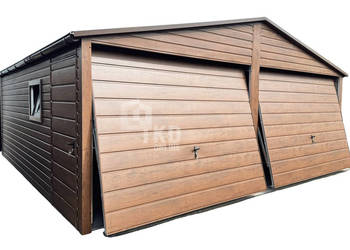 Garaż blaszany 6x6 m - 2x brama 2x okno rynny dach TKD463