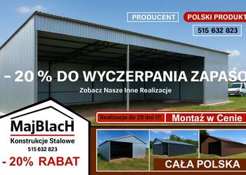 RABAT -20% OCYNK - Wiata Otwarta / Garaż Blaszany /HALA – Maj-Blach