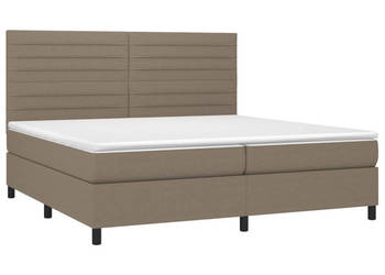 Łóżko kontynentalne z materacem taupe tkanina 200 x 200 cm WM-3134985