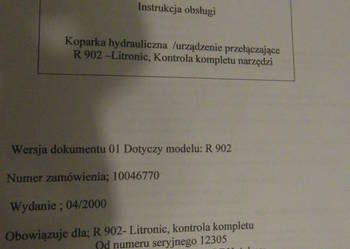 dtr instrukcja obsługi koparka liebherr R902 i iNNE_