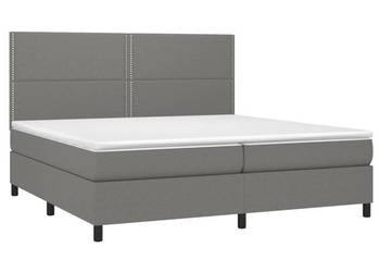 Łóżko kontynentalne z materacem ciemnoszara tkanina 200x200cm WM-3134822