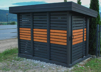 Zabudowa śmietnika, osłona na kosze na śmieci, wiata na kosze