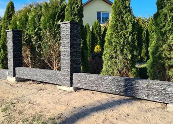 ala klinkier, imitacja klinkieru, ogrodzenie, ogrodzenia, słupki , murki