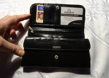 Portfel skórzany, czarny, solidny  polskiej firmy ANDRUS