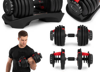 Hantel regulowany żeliwny z podstawką obciążenie 2,5-24 kg ModernHome