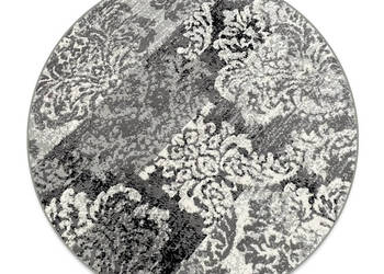OKRĄGŁY DYWAN 100X100 GĘSTY WŁOS LAILA 15752 GREY NOWOCZESNY MIĘKKIE RUNO