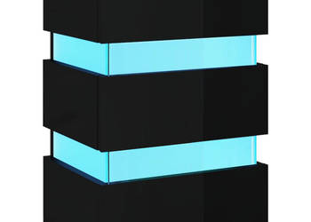 Szafka nocna z LED wysoki połysk czarna 45x35x67 cm WM-326847