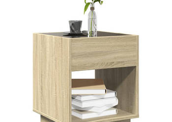 Stolik kawowy z LED Infinity dąb sonoma 40x40x50 cm WM-847646