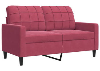 Sofa 2-osobowa winna czerwień 120 cm tapicerowana aksamitem WM-4007618
