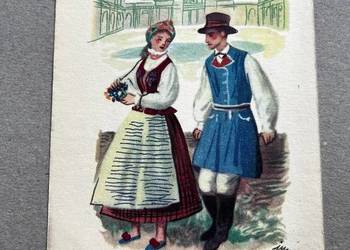 Pocztówka - Stroje ludowe - Wilanowskie Mazowsze J. M. Szancer