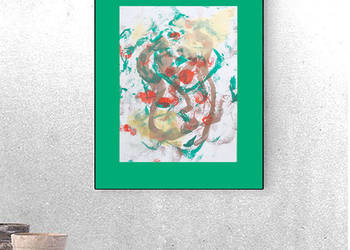 abstrakcyjny rysunek 30x40, abstrakcja obraz malowany ręczni